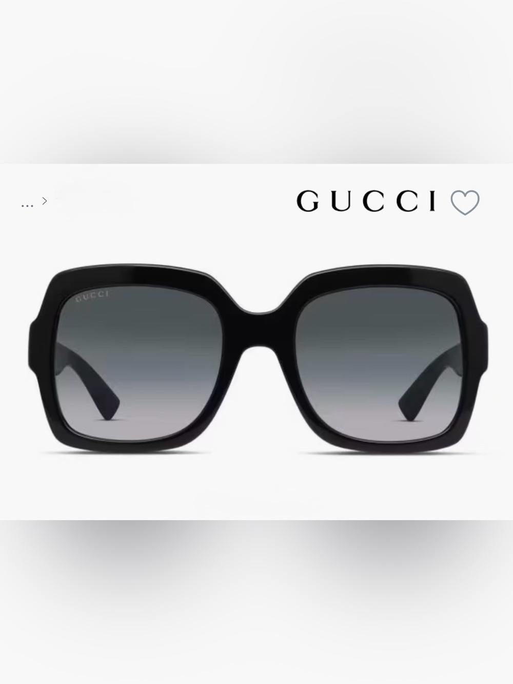 Gucci Black Square Frame Sunglasses with Gold GG Emblem